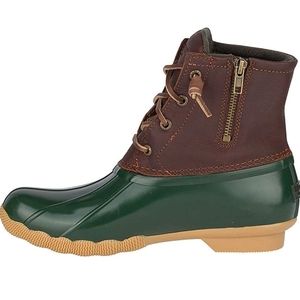 Sperry Women's Saltwater Boot Tan/Green size 11